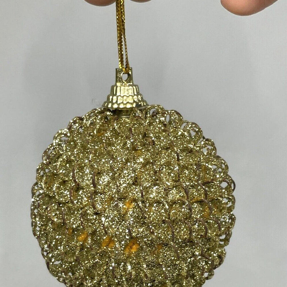 Green Gold White Glass Satin Christmas Ornaments Mixed LOT of 40 - Picture 6 of 9